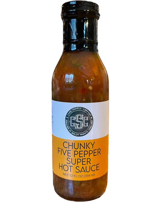 Chunky Five Pepper Super Hot Sauce