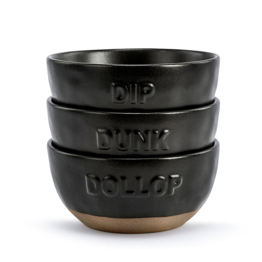 Black Dollop Dipping Bowls